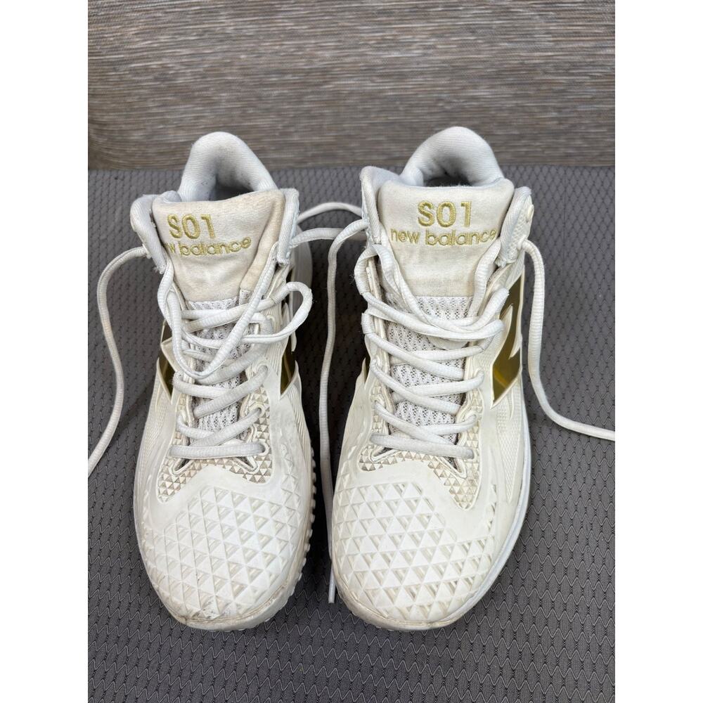 New Balance TSHOWT1 FuelCell Ohtani 1 Trainer Shoes 7.5D White Metallic Gold - Picture 2 of 10